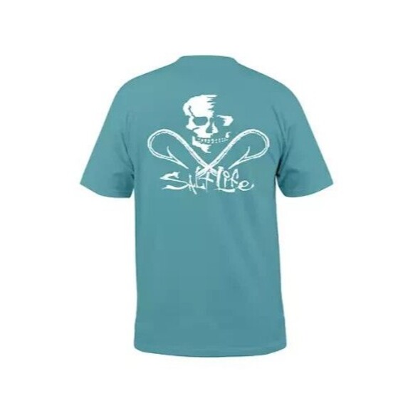 Salt Life Skull and Hook Men's Short Sleeve Graphic T-Shirt Sea Green Small - Picture 2 of 2